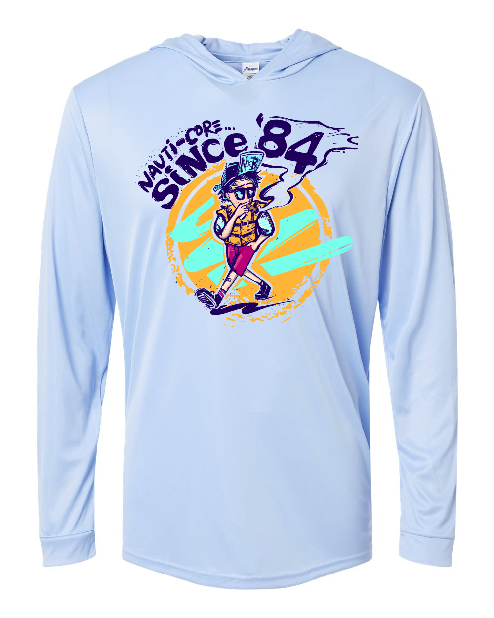 Johnny’s Nauti-Core Sun Shirt (Color: Oasis Blue Mist with Team Tangie/Lou Diamond Turquoise ‘Johnny’)